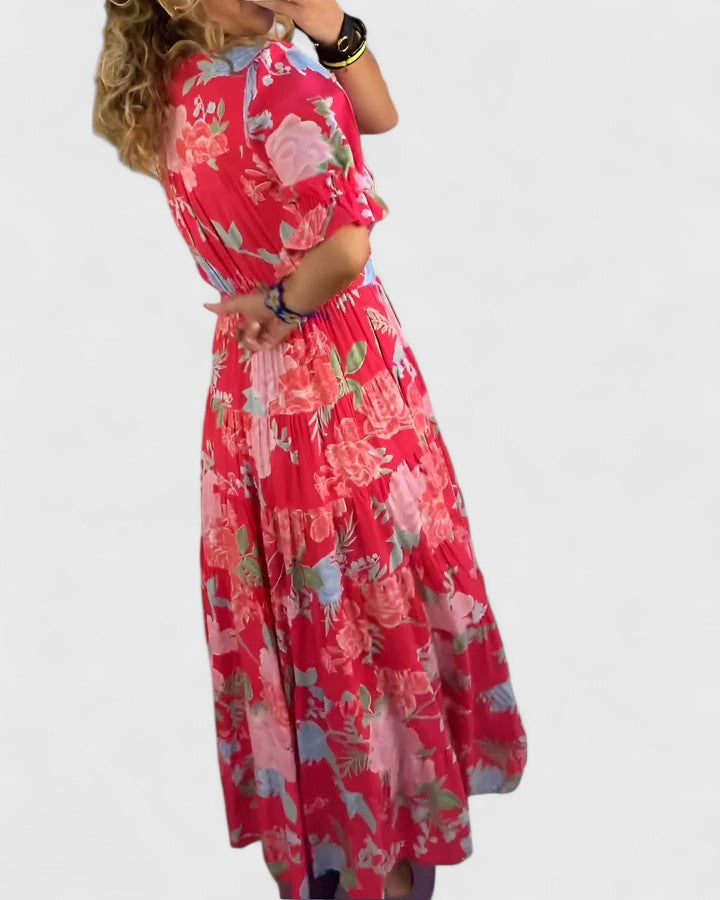Odilia | Lagen-Midikleid mit Blumenmuster