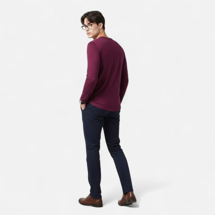 Mannen | Henley-T-shirt met knopen