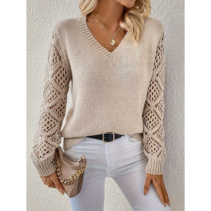 Anicette women's sweater | Sweater with openwork sleeves