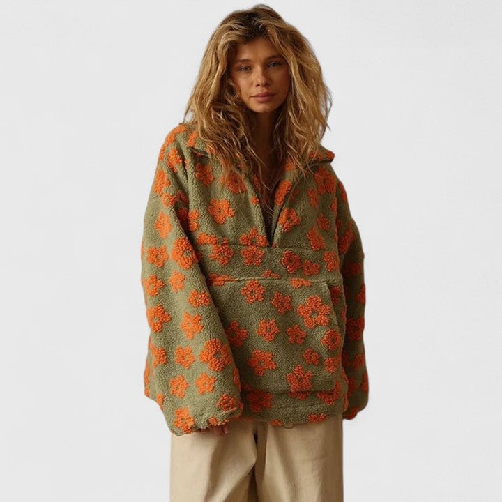 Delysanne | Pull à demi-fermeture éclair et imprimé floral