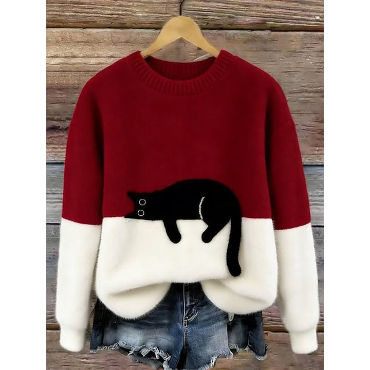 Lina | Pull ample à imprimé de chat