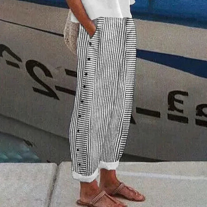 Julia | Relaxed Fit Verticale Strepen Broek