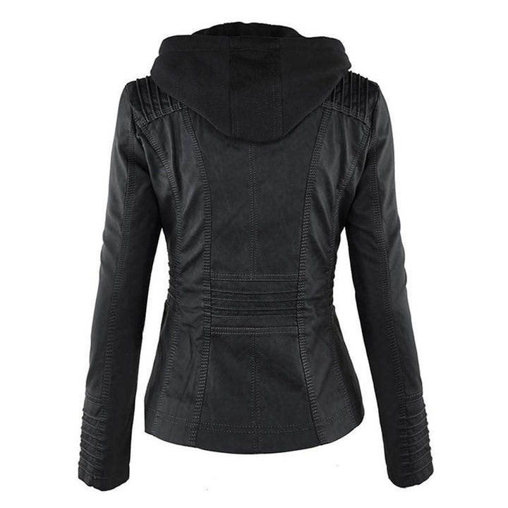 Monica | Veste en cuir matelassée à capuche