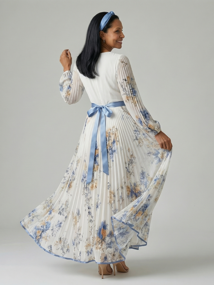 Sytske | Robe midi portefeuille plissée