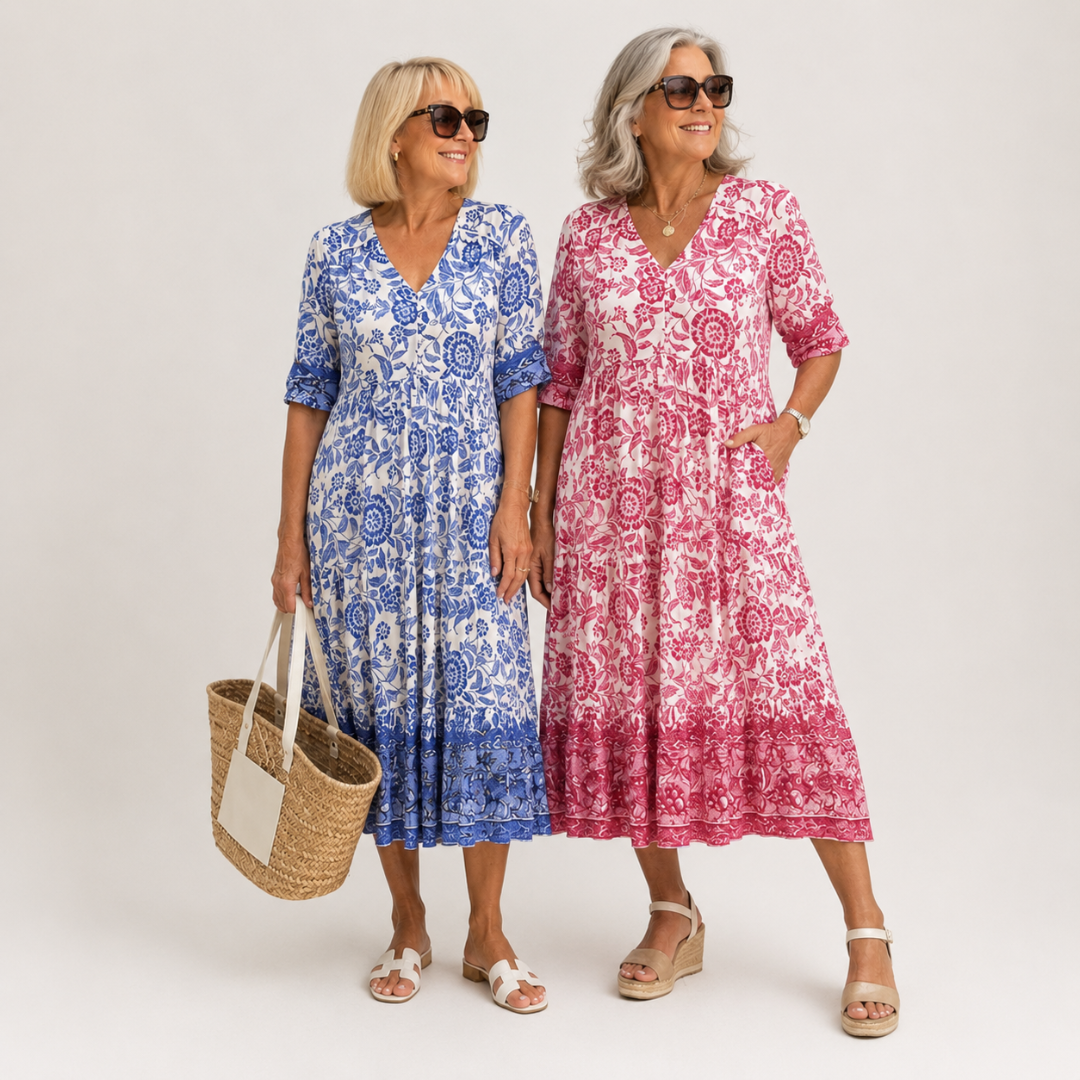 Sien | Robe midi fleurie à col en V