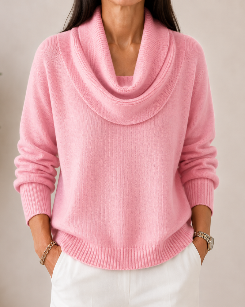 Katrien | Strickpullover mit Wasserfallausschnitt