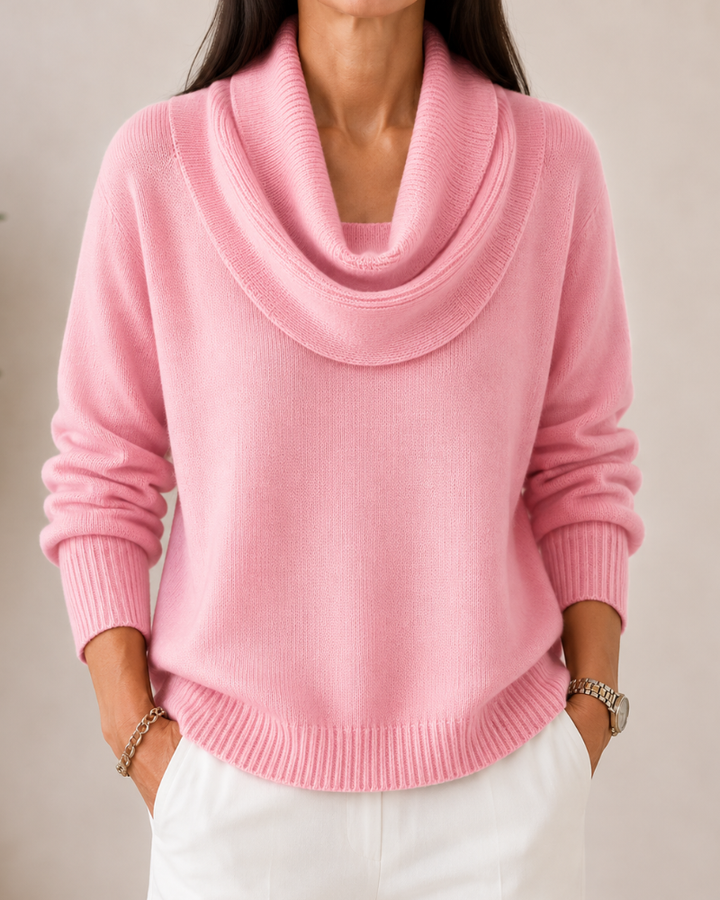 Katrien | Strickpullover mit Wasserfallausschnitt