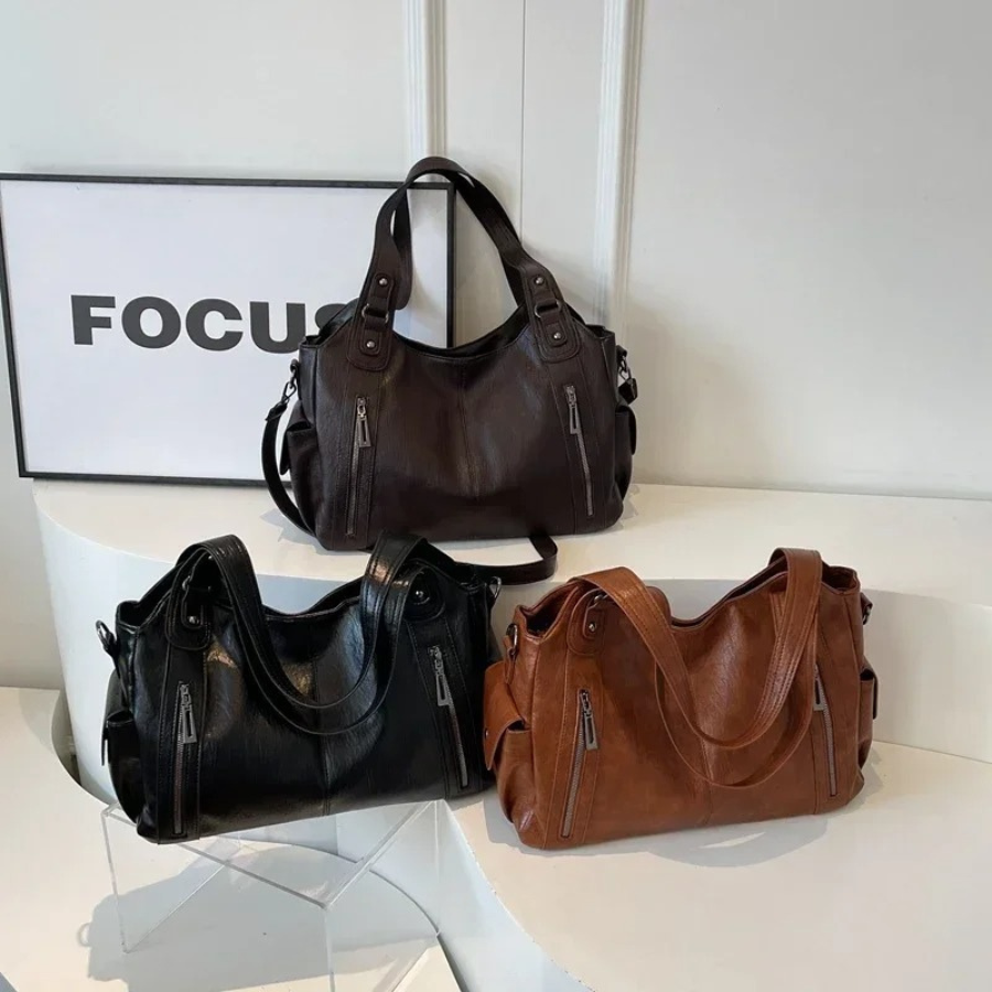 Mieke | Geräumige vegane Lederschultertasche