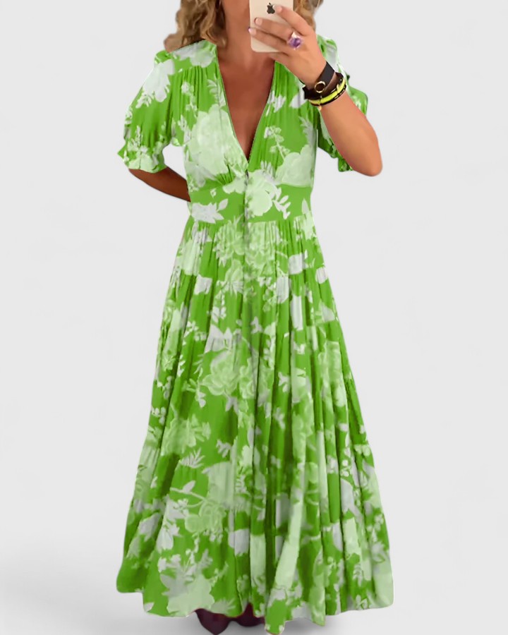 Odilia | Lagen-Midikleid mit Blumenmuster