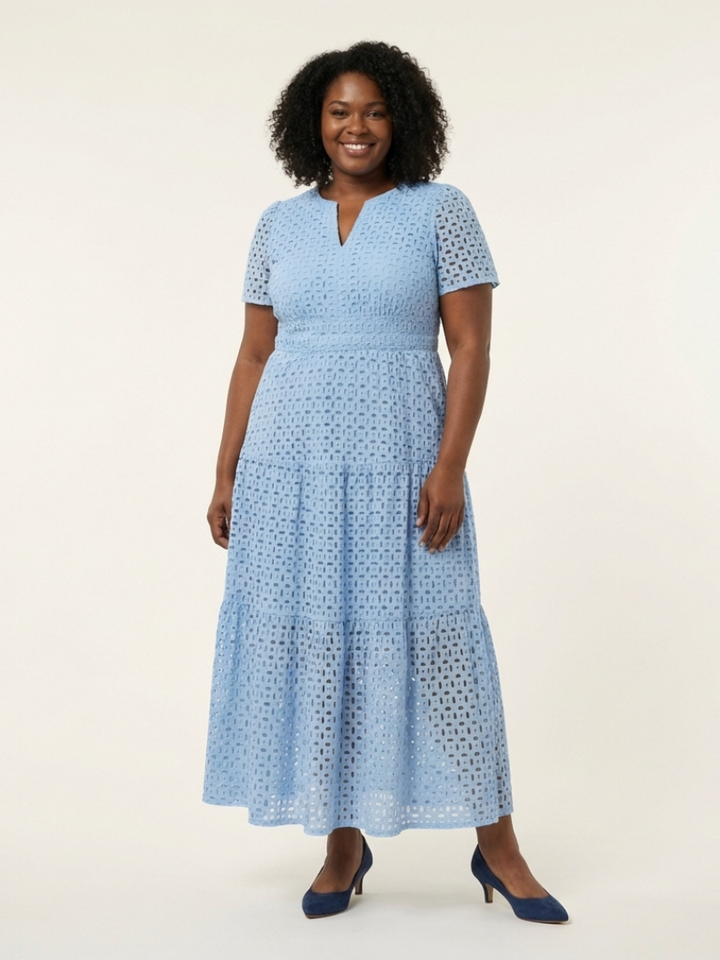 Steffie | Durchbrochenes Lagen-Midikleid