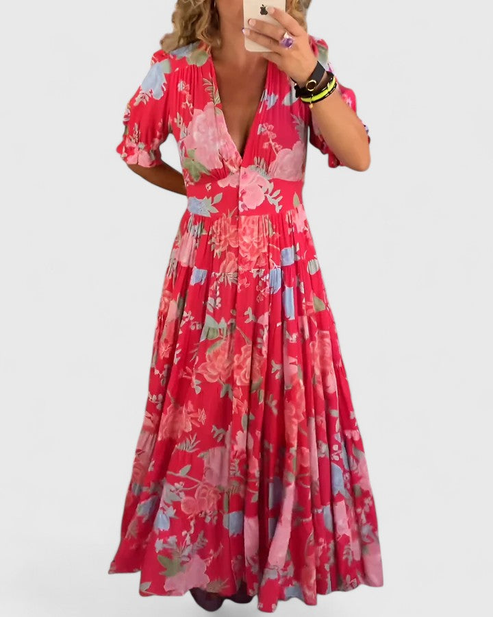 Odilia | Lagen-Midikleid mit Blumenmuster