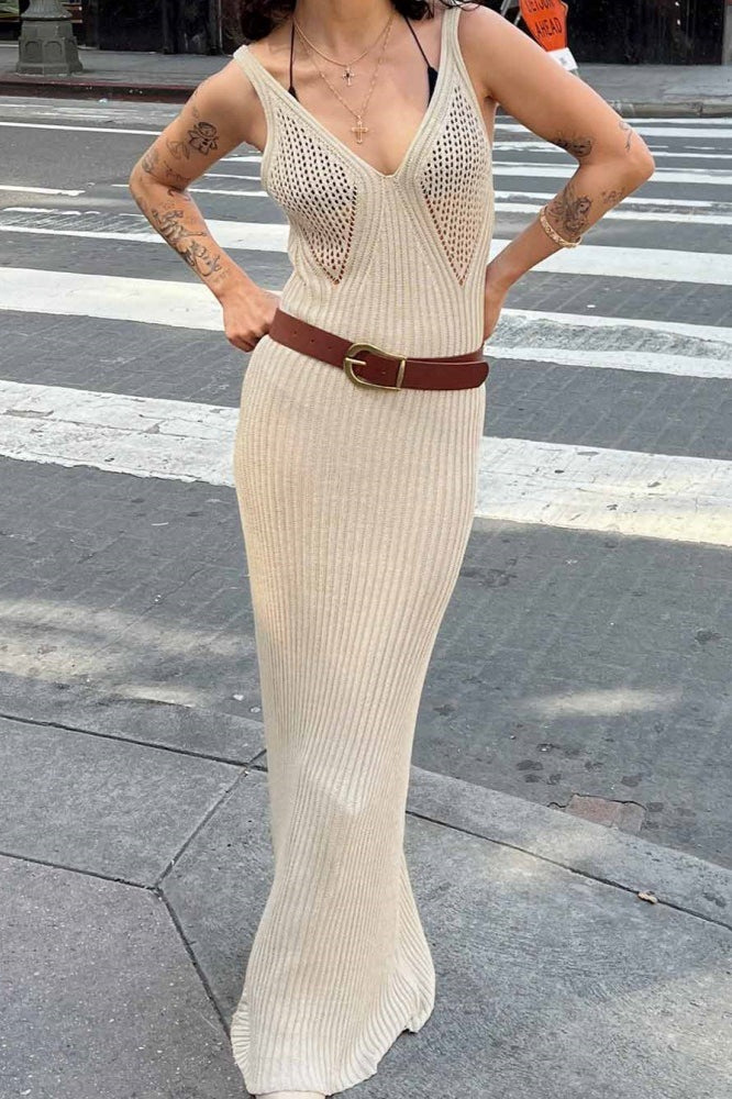 Bregtje | Vestido maxi de malha com recortes