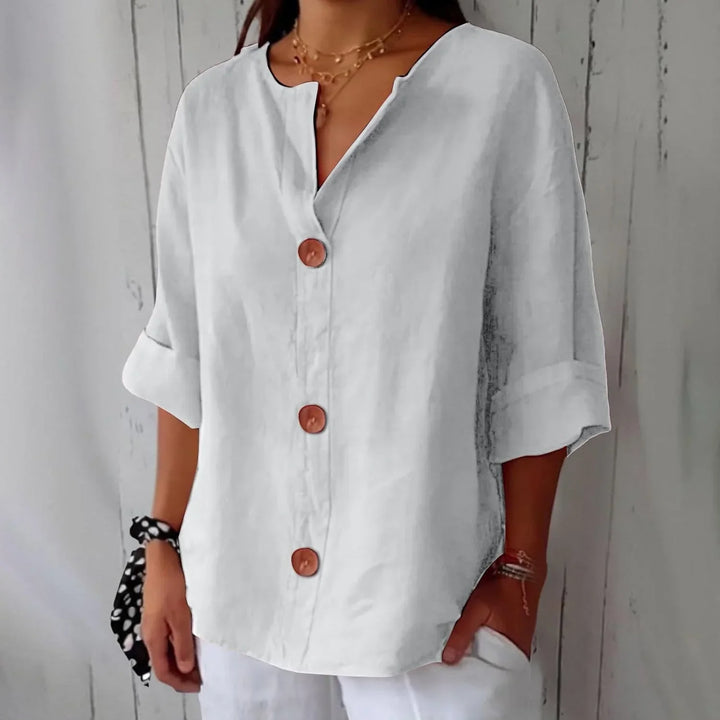 Rozemarijn | Blouse en lin boutonnée
