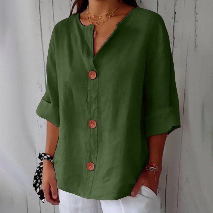 Rozemarijn | Blouse en lin boutonnée