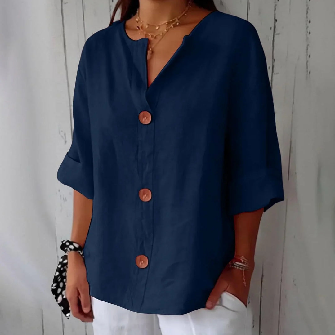 Rozemarijn | Blouse en lin boutonnée