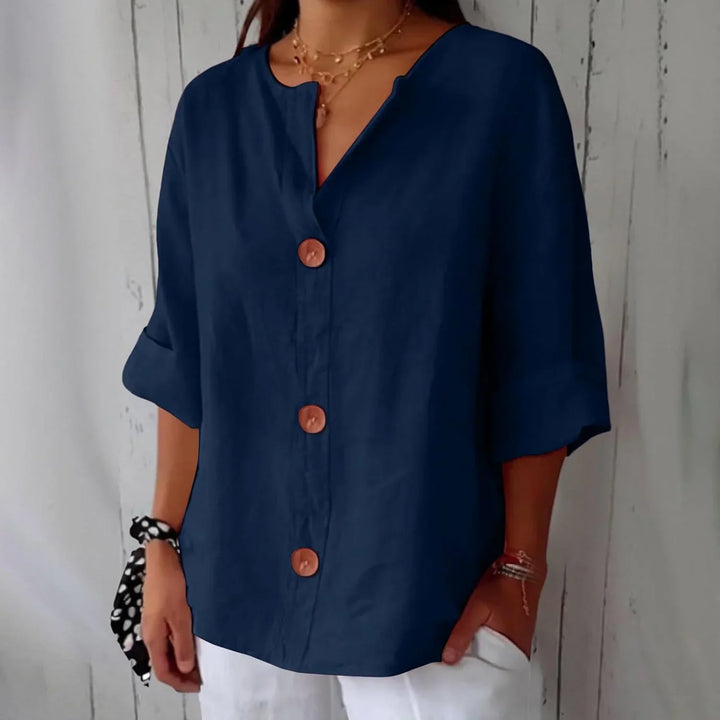 Rozemarijn | Blouse en lin boutonnée