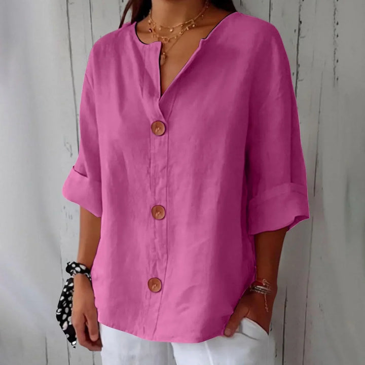 Rozemarijn | Blouse en lin boutonnée