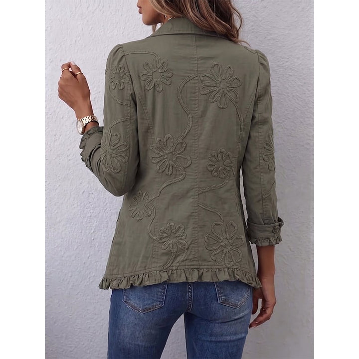 Elise | Veste militaire brodée aux finitions fantaisie
