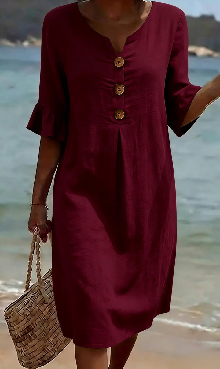 Sietske | Robe midi légère boutonnée