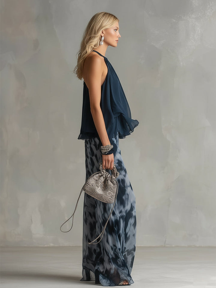 Wilma | Zweiteiliges Chiffon-Set mit Neckholder