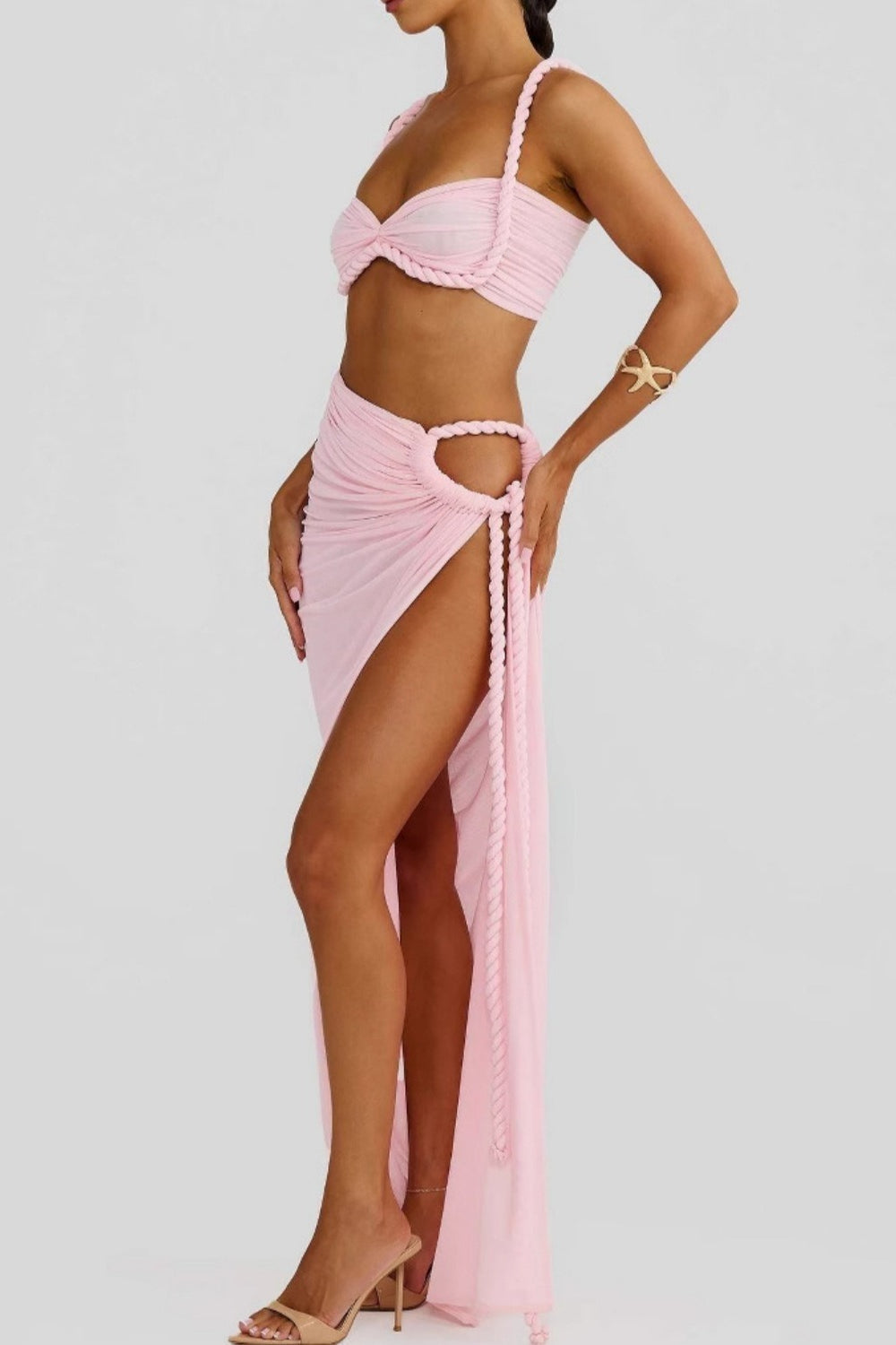 Fardau | Drapiertes Co-ord-Set mit Schlitz