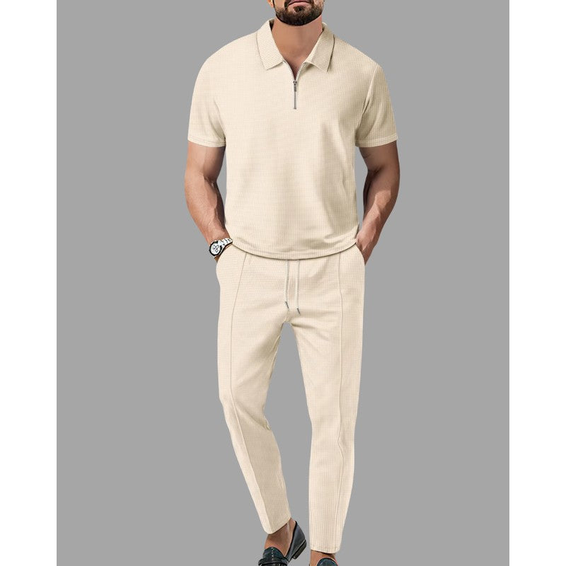 Zandro | Strukturiertes Poloshirt- und Hosenset