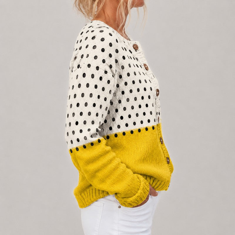 Lotte | Tweekleurig Colorblock Vest met Houten Knopen