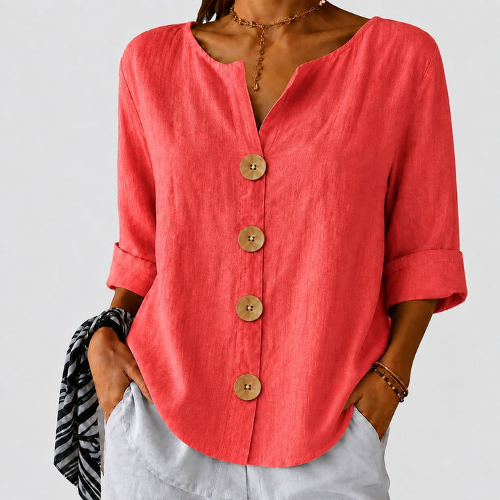 Amira | Blusa com decote em V drapeado