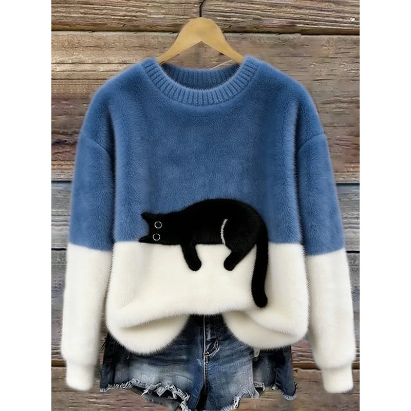 Lina | Pull ample à imprimé de chat