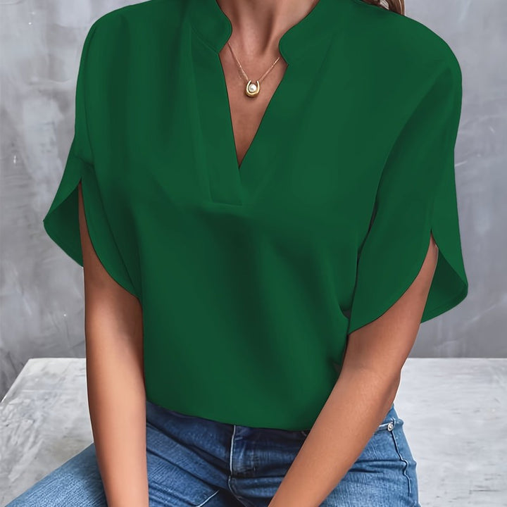Elise | Blusa com decote em V e decote drapeado