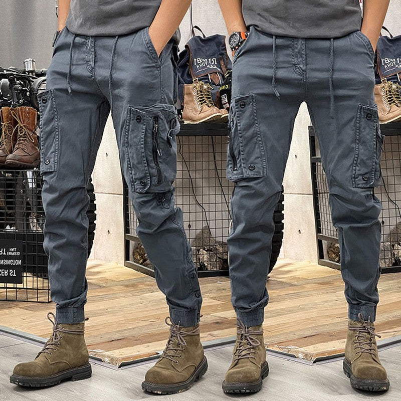 Ruben | Strakke cargo broek met meerdere zakken