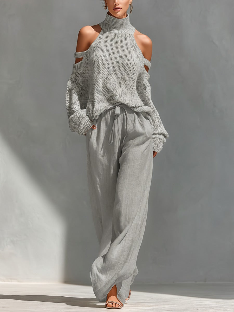 Linde | Zweiteiliges Strickset mit Cut-outs