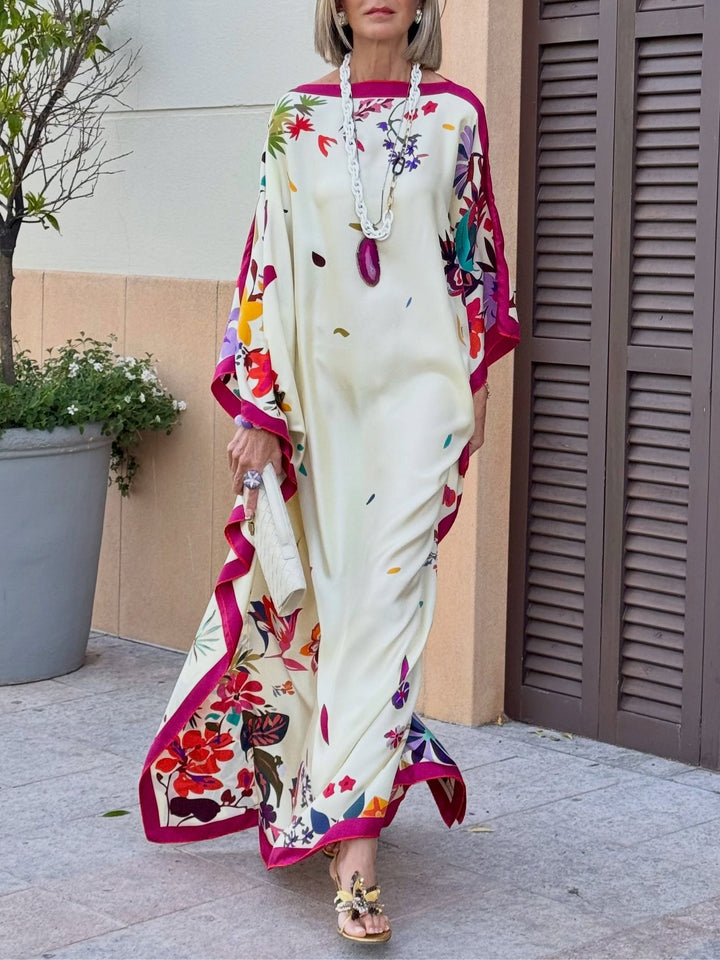 Jantine | Robe de cetim floral