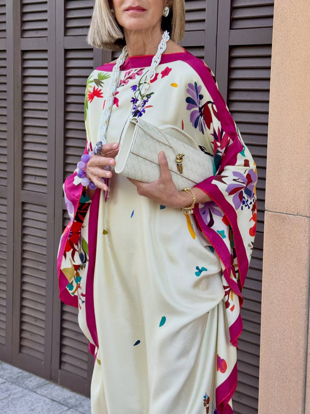 Jantine | Robe de cetim floral