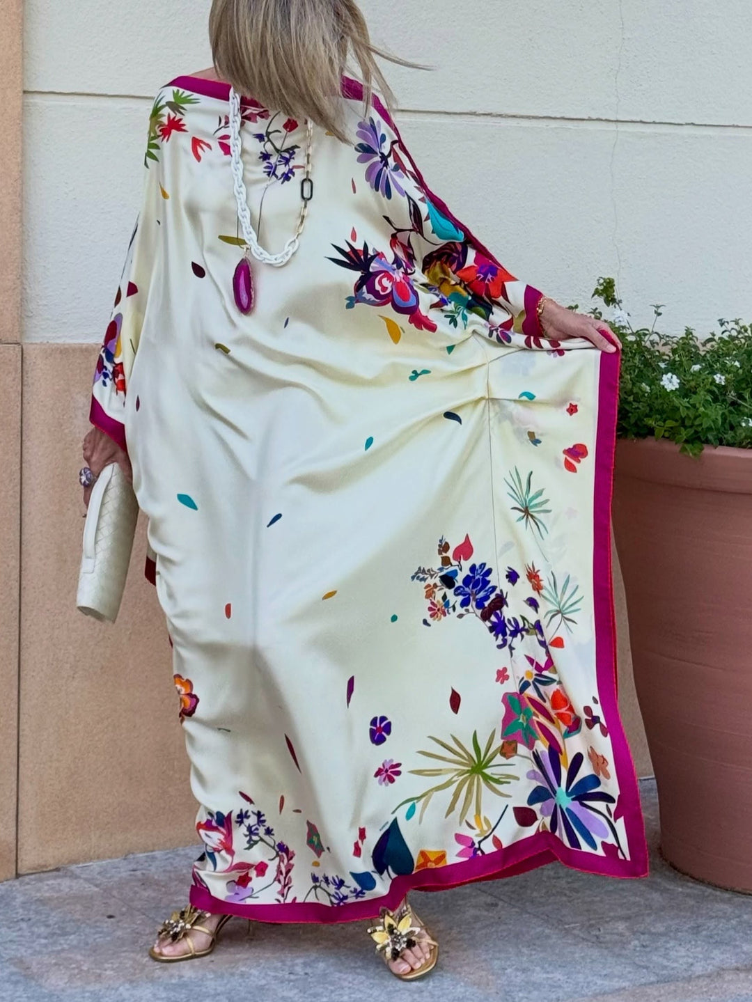 Jantine | Robe de cetim floral