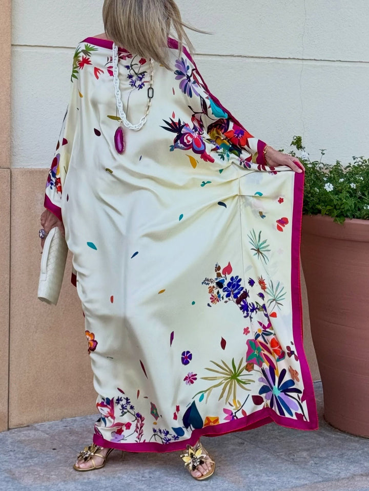 Jantine | Robe de cetim floral