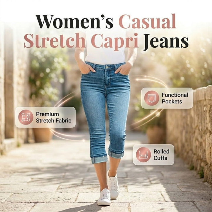 Sophia | Slim fit capri jeans met hoge taille