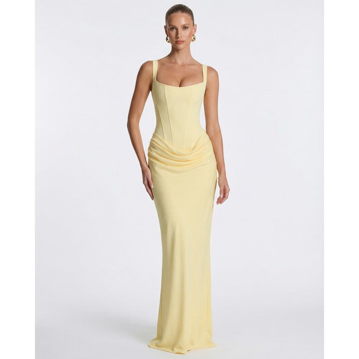 Victoria | Getailleerde korsetjurklook maxi-jurk
