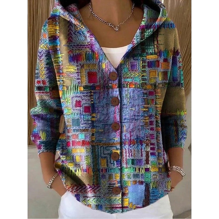 Vanessa | Abstract gebreid vest met lange mouwen