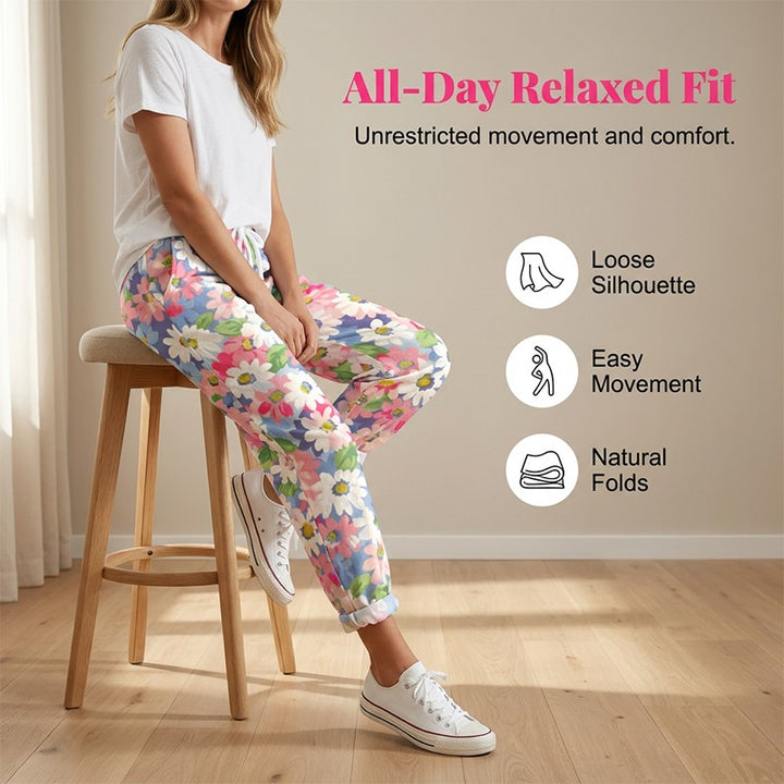 Lisa | Casual bloemenprint broek met trekkoord