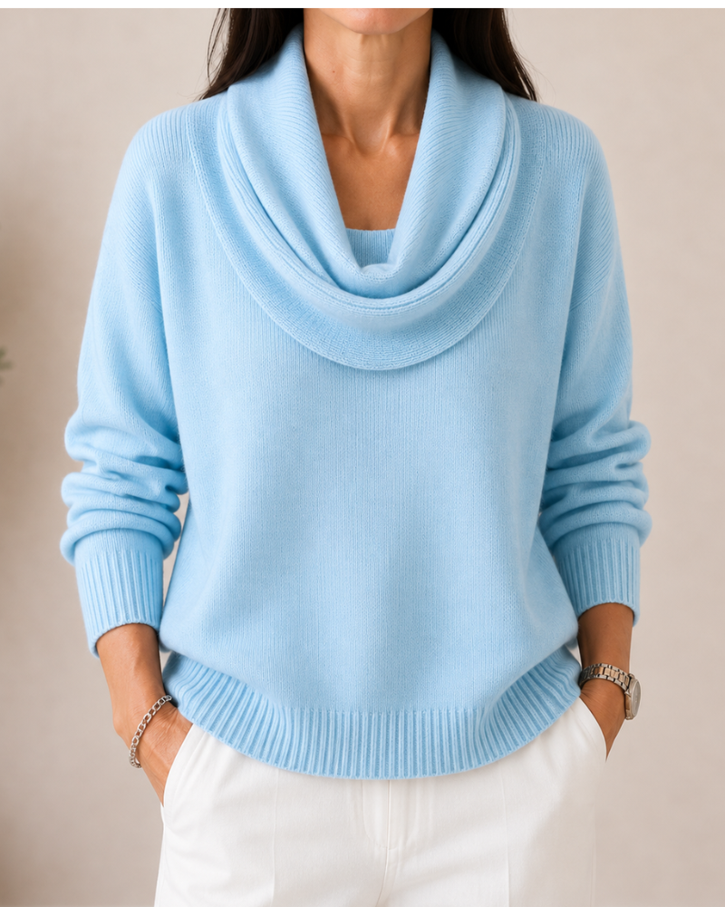 Katrien | Strickpullover mit Wasserfallausschnitt