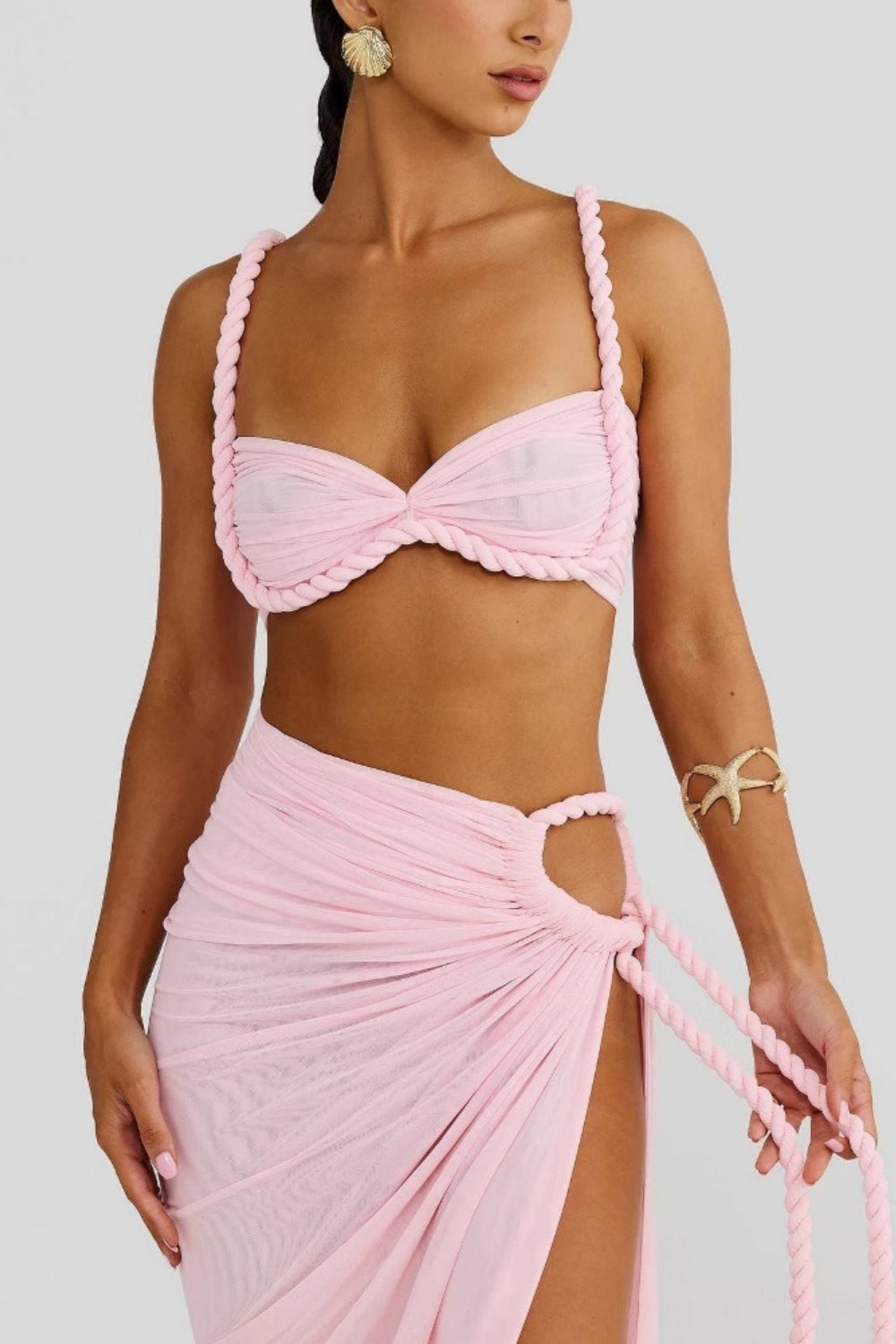 Fardau | Drapiertes Co-ord-Set mit Schlitz