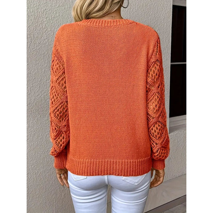 Anicette women's sweater | Sweater with openwork sleeves