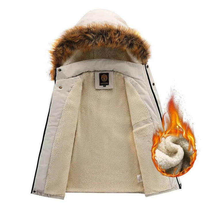 Liselotte | Lange Winterjas met Afneembare Capuchon