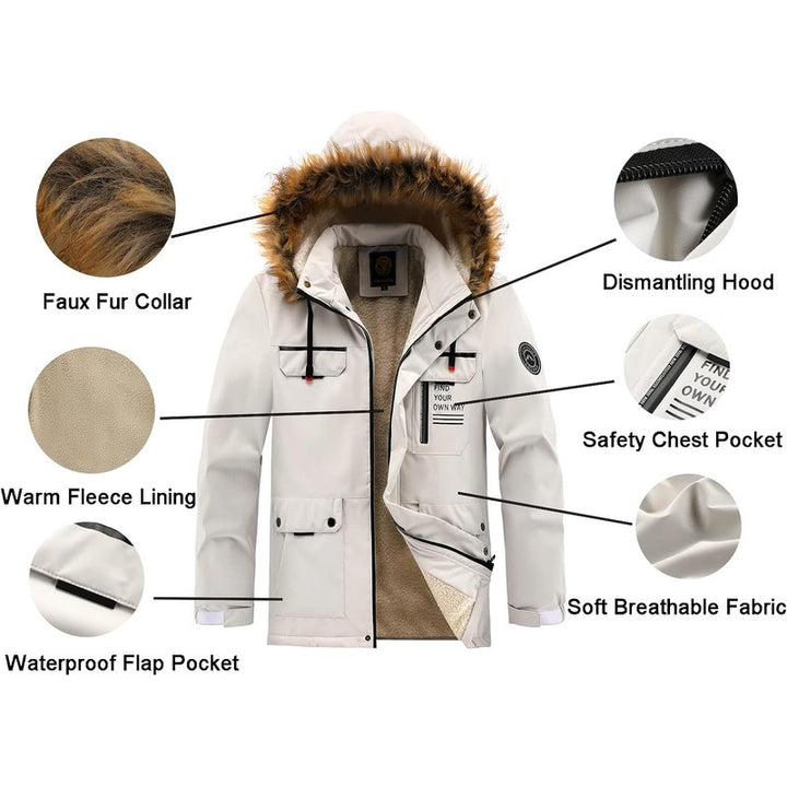 Liselotte | Lange Winterjas met Afneembare Capuchon
