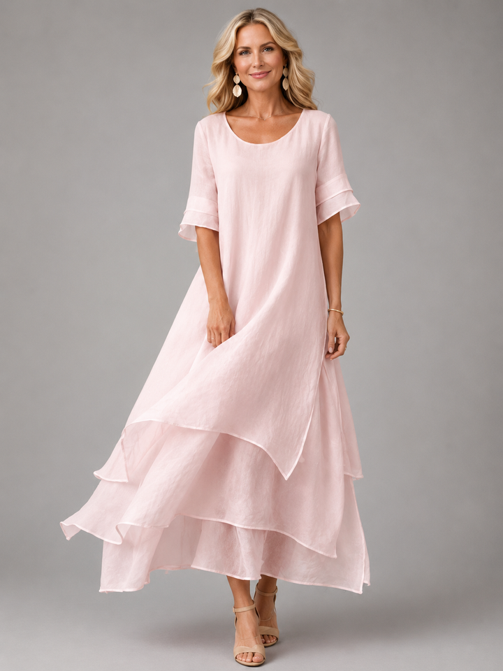 Pauline | Robe longue légère à volants