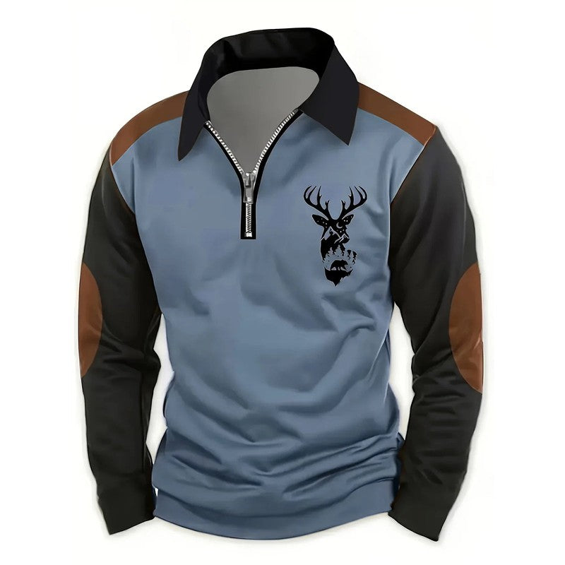 Victor | Long-Sleeve Polo Shirt with Zipper