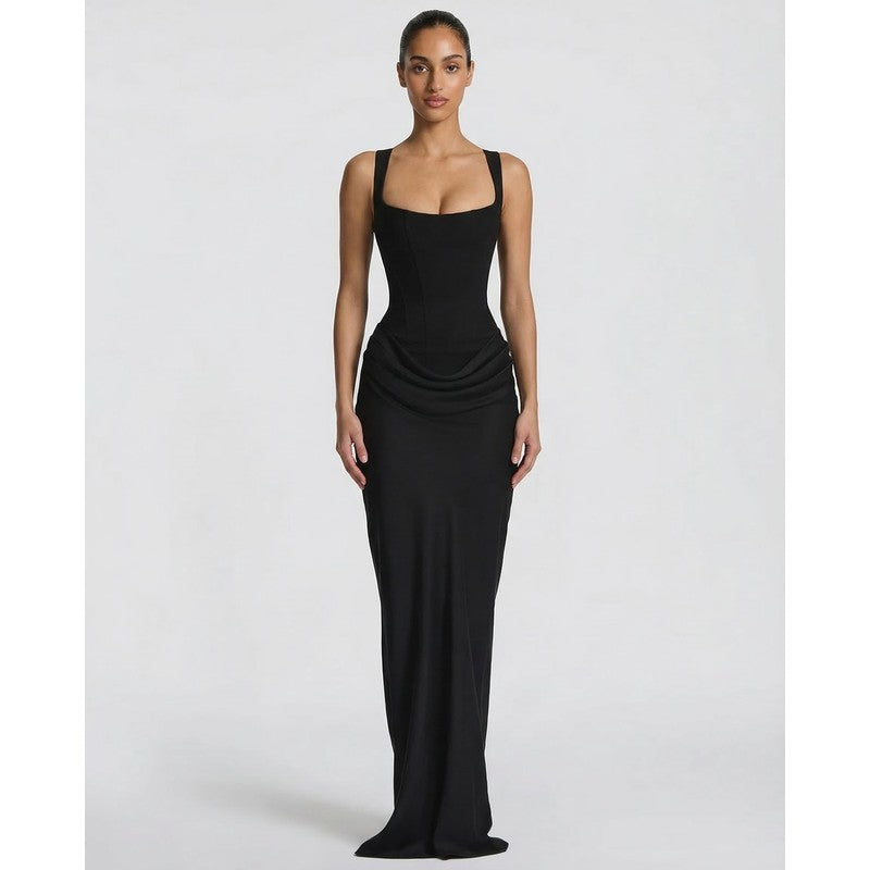 Victoria | Getailleerde korsetjurklook maxi-jurk