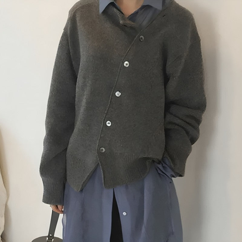 Emma | Cardigan rilassato con bottoni diagonali