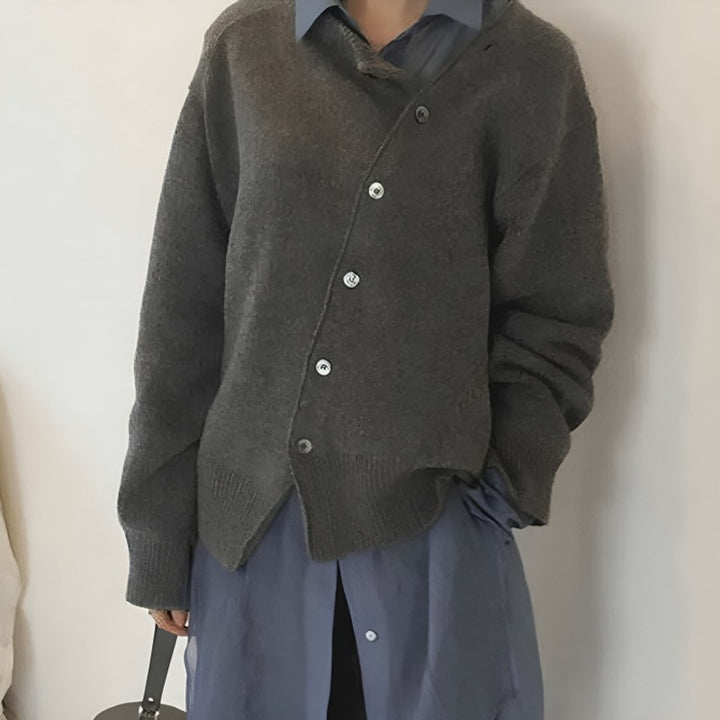 Emma | Cardigan rilassato con bottoni diagonali